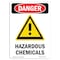 Signmission Safety Sign, OSHA Danger, 10" Height, Hazardous Chemicals, Portrait, D-V-1308 OS-DS-D-710-V-1308 - alternate 1